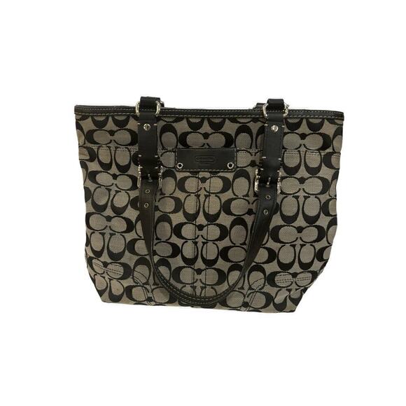 Coach Handbags - Coach Hampton Signature Black and White Handbag